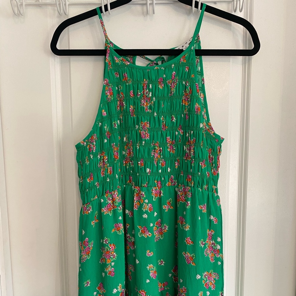 THML Green Floral Smocked Maxi Tiered Sundress - Picture 6 of 12